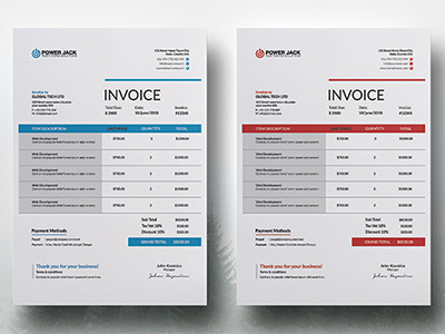 Invoice Template business corporate graphic invoice print template