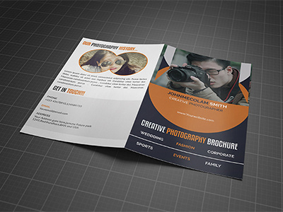 Photography Bi-Fold Brochure Template bifold brochure corporate excellent personal professional