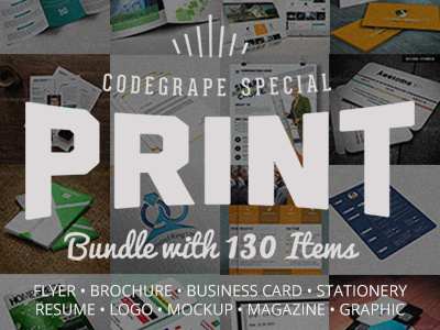 Ultimate Print Templates Bundle with 130 Items - Only $19 bundle card deal flyer graphic logo mockup print resume stationery