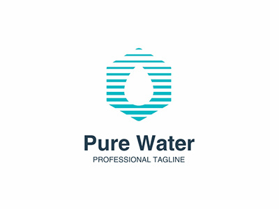 Pure Water Logo beach bold brand business clean dynamic iconic island lake nautic ocean