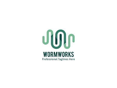 Wormworks Lines Logo brand business company green lines monodark works worm