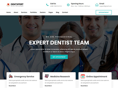 Dentxpert - Dental & Medicale Wordpress Theme appointment clinic dental dentist doctor health hospital medical theme