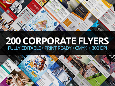 200 Corporate Flyers with Extended License 300dpi bundle cmyk corporate deal extended flyer print