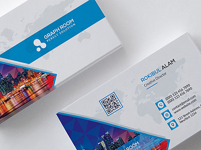 Corporate Business Card blue business card clean corporate creative modern official print professional smart