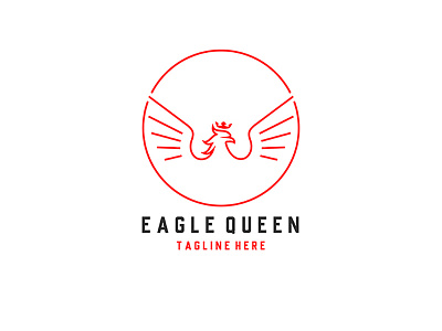 Eagle Queen Logo Design bird branding business classic claw company consultant crest crown eagle