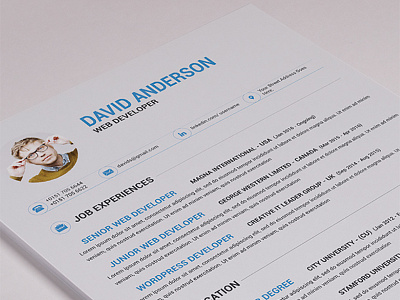 CV/Resume a4 clean cover creative cv docx illustrator indesign letter resume