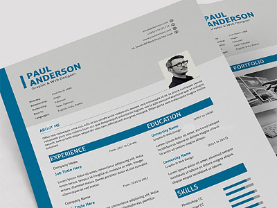 Clean Resume a4 cover cv editable letter resume swiss