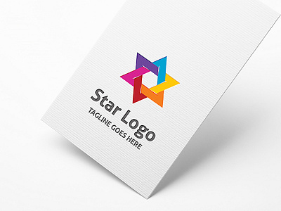 Star Logo 3d abstract brand business communication company concept connection corporate creative