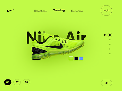 Nike Air 3d animation best design branding colors daily ui dailyui design figma graphic design green illustration logo motion graphics nike ui uidesign uxdesign vector web