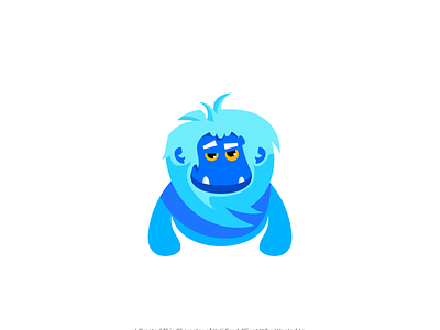 Playfull Yeti mascot blue branding creative damo fun illustration logo logo design mascot monkey playfull yeti