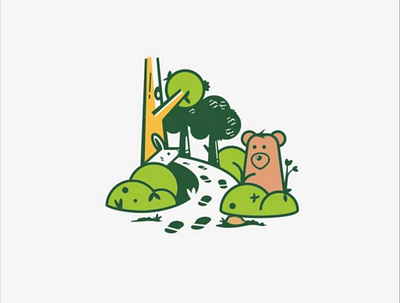 Jungle Illustration Logo bear branding cartoon creative design forest illustration jungle logo mascot
