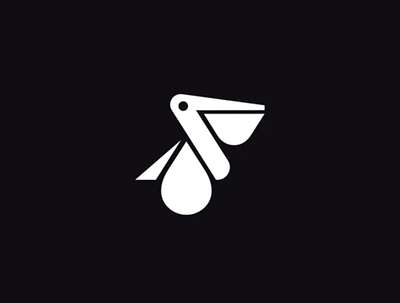 Pelican + Water Drop Logo branding clever creative design illustration logo mascot pelican plumbing