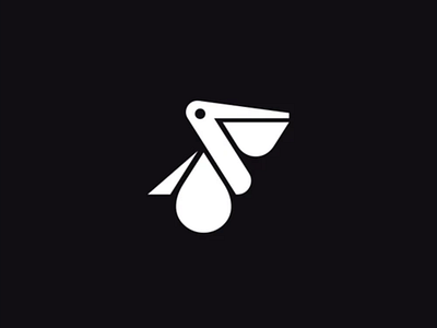 Pelican + Water Drop Logo