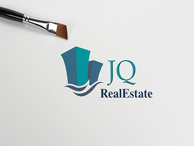 JQ Logo logo mockup design vector