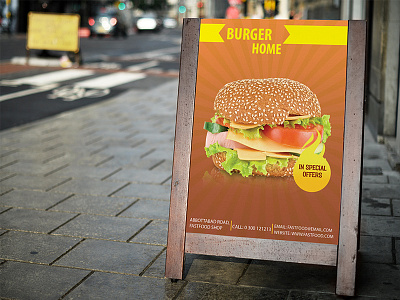 Burger Home Flyer banner design branding flyer design mockup design
