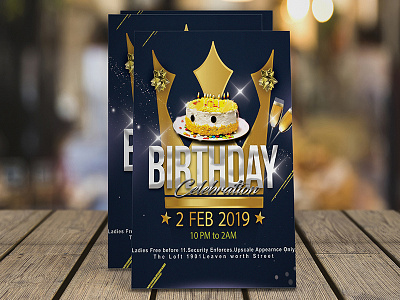 Royal Birthday Flyer design icon illustration mockup design typography