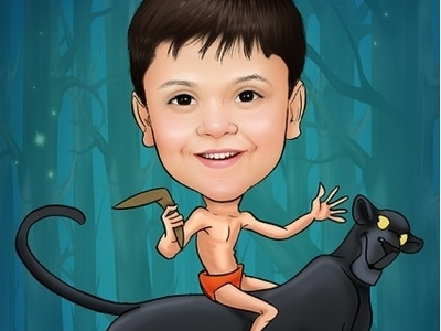 Mowgli Kids Caricature caricature gifterman kids caricature mowgli