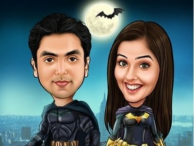 Batman Super Hero Caricature caricature cochin gifterman india kerala personlised gift photo gift super hero
