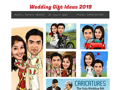 Wedding Gift ideas 2019 caricature cochin gifterman kerala wedding caricature wedding gift