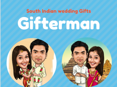South Indian Wedding Caricature caricature south indian wedding gift wedding gift
