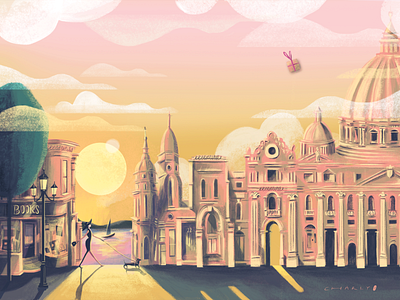 The Golden Hour - Life keeps sending us wonderful 'gifts' animation boutique branding branding agency character charactercreation conceptart design digital fashion illustration illustrator jewelry jewelry branding jewelry store landscape landscape illustration luxury luxury branding shop design