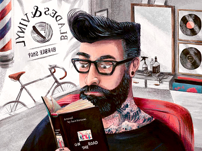 The Hipster at Blade and Vinyl branding character characterdesign design editorial graphic hipster illustration illustrator sketch