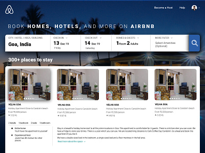 Airbnb - Homepage design