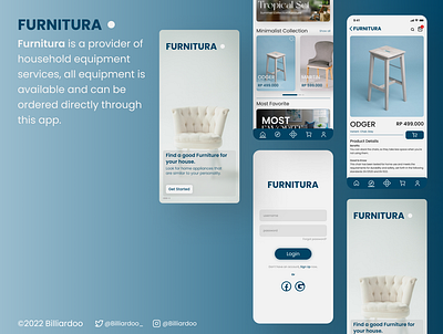 Furnitura UI Design app branding design flat graphic design icon illustration logo minimal mobile mobile app typography ui ux