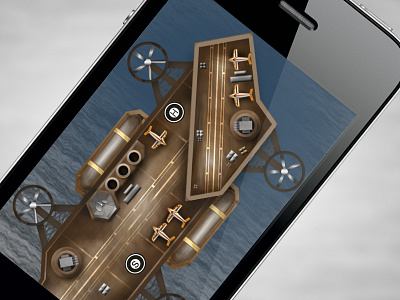 Iphone Game Map design 3d airplains design details drawing floating carrier game games illustration ipad iphone map