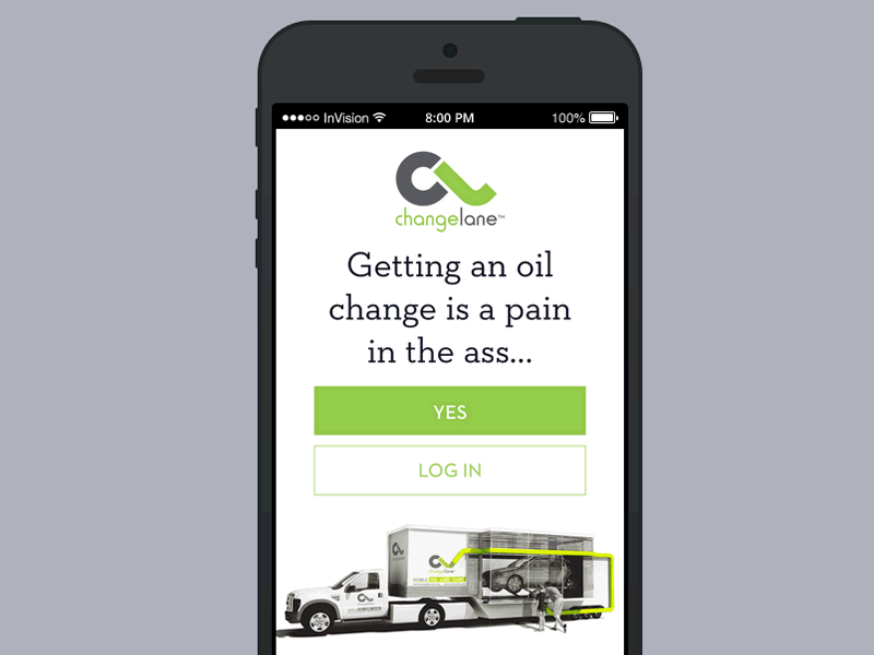 Oil change booking app - Preview prototype