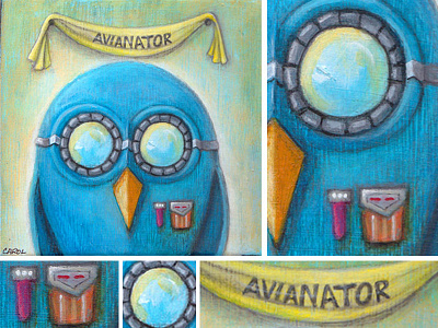 Avianator big eyed bird bigeyedbird.com bird illustration painting