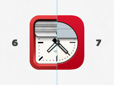 iOS 6 to iOS 7 - Am I doing this right ? appscape clever tag clock icon ios ozapp red whatever