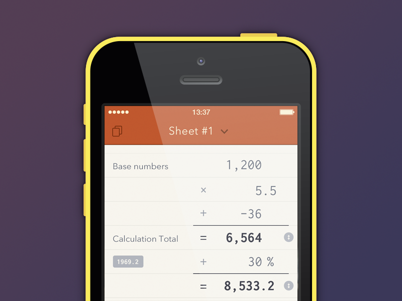 Scalar UI iOS7 - #latershot ios7 ui design calculator scalar burgundy iphone app