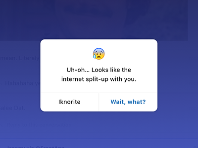 Oh snap app dialog error frontapp ios mobile popover