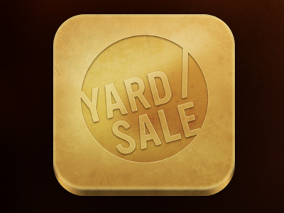 Yardsale rejected gold piece app dictionary gold icon ios iphone metal random sausage stuff tags texture things words yardsale