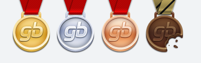 Gamer's Band Medals bronze chocolate design gamer gold icon medal network silver social success trophy videogames web