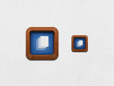Silkscreen iOS icon app appscape blueprint forthelulz frame icon ios ipad iphone psd silkscreen wood
