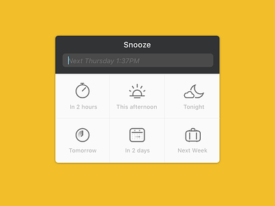 Front - Snooze popover app calendar desktop front popover reminder snooze