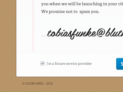 Gigboard - Sign up checkbox form funke gigboard page signup tobias web