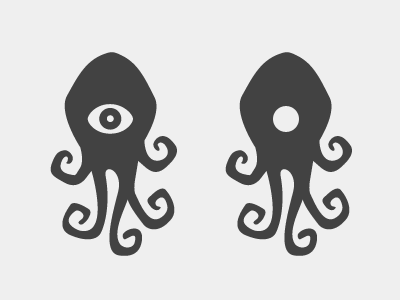 Left or right ? black eye logo octopus squid