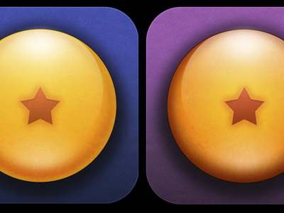 Dragonball- Release Candidates blue dragon ball globe icon psd purple red star texture yellow