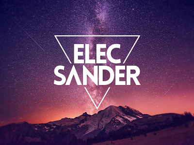 Elec Sander Logo doodloops elecsander germany hiphop logo logotype mountains producer purple rap sky stars