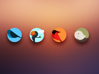 Icons birds bird blur button circle cute design digital drop graphic icon ilustration interfaces ios minimal psd puerto retina rico ui user vector