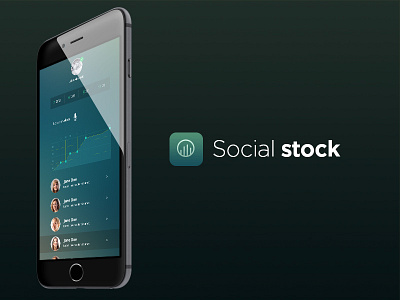 Social stock app flat iphone socila ui ux