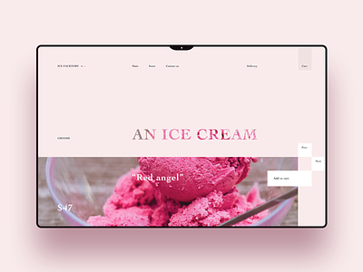 Ice cream web shop page design minimal web