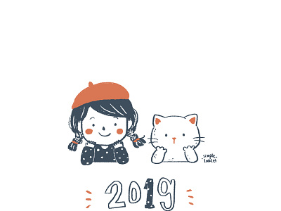 New Year, New Resolution artwork cat drawing children art design digital doodle illustration simplelooklet