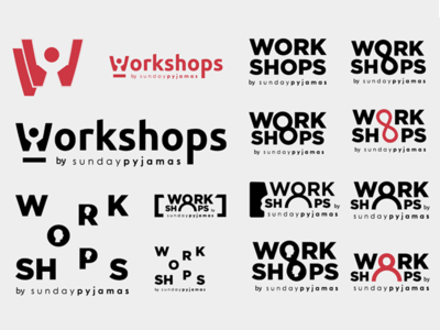 Workshop Logo Iterations branding design logo typography