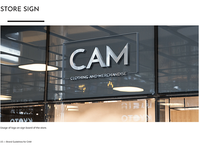 CAM - Store Sign branding design logo palette