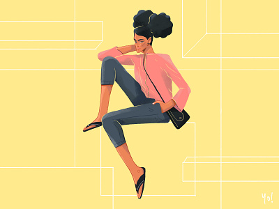 Girl poses with boxes art character design digital digitalart illustration vector women
