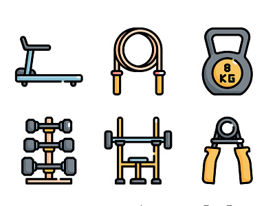 Gym Icon Set fitness gym icon icon set icondesign iconography icons illustration vector